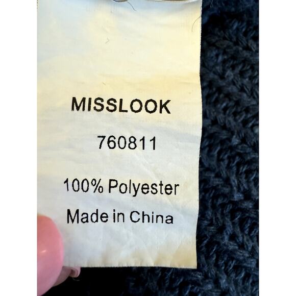 Misslook Blue Chunky Cable Knit Balloon Puff Sleeve Cardigan XXXL Cozy warm - Picture 6 of 10